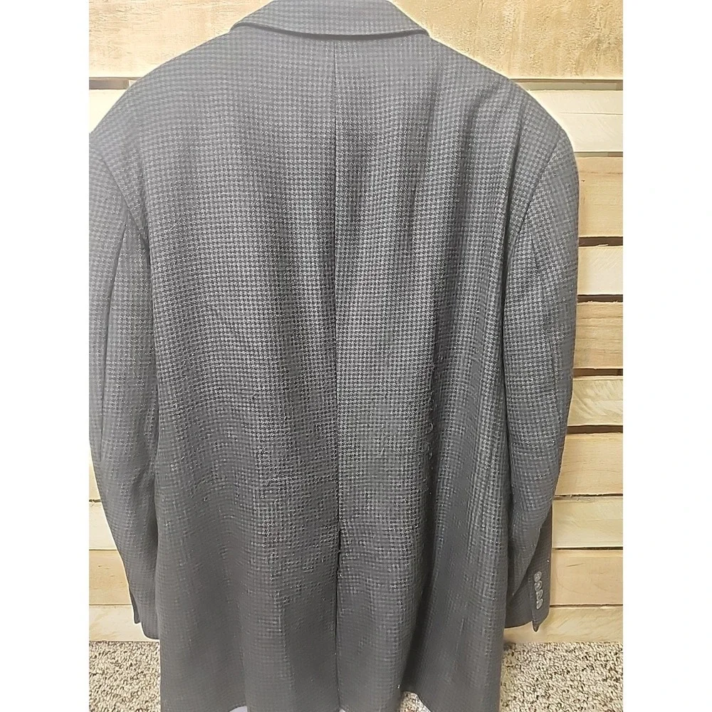 Oscar De La Renta Men's 100% Wool Houndstooth Blazer‎ Size 44 Regular
